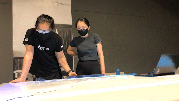 Sped-up video of two designers hard at work